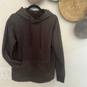 Express men's brown waffle-knit pullover hoodie size Small